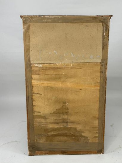 Trumeau in molded, carved and lacquered wood,...