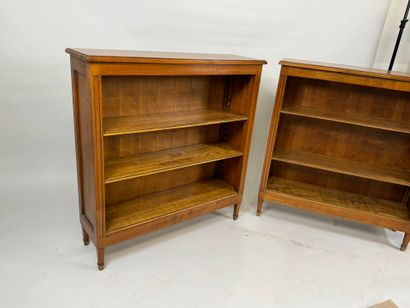 Pair of small molded cherrywood bibus bookcases...