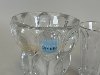 SEVRES, France.
Crystal vase with gadroon...