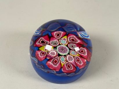 Sulfide paperweight ball in colored glass...