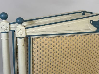 Moulded and lacquered wood bed decorated...
