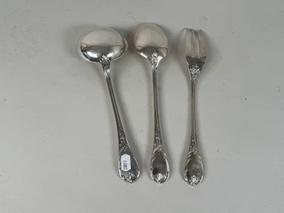 CHRISTOFLE, modèle MARLY.
Ensemble de trois...