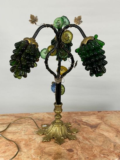 MURANO, 20th century.
Table lamp in bronze,...