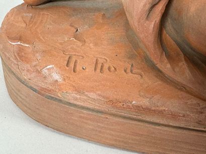 ROCH (20th).
Child and bird.
Terracotta subject...