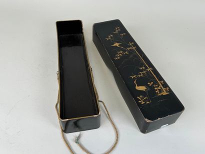 JAPON, XXe.
Boîte rectangulaire en bois laqué...