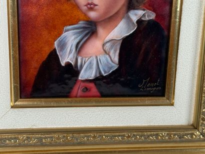 Christian MENOT, Limoges.
Jeune enfant.
Émail...