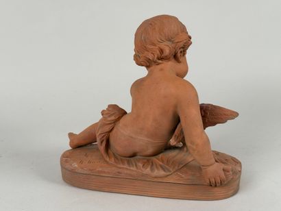 ROCH (20th).
Child and bird.
Terracotta subject...