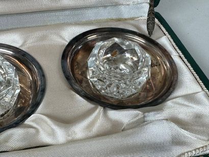 CHRISTOFLE and BACCARAT.
Pair of salerons...
