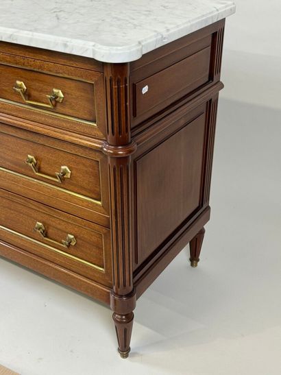 Molded wood chest of drawers opening with...