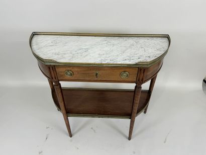 Console en bois mouluré ouvrant par un tiroir,...