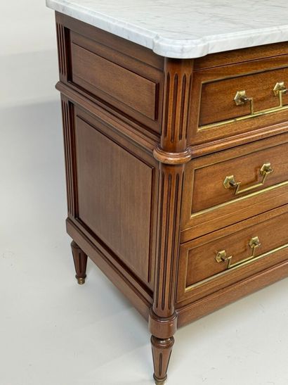 Molded wood chest of drawers opening with...