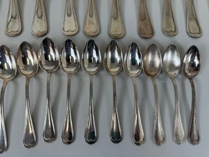Part of a silver-plated menagère, net pattern,...