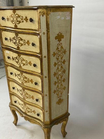Lacquered and gilded wood chiffonier opening...
