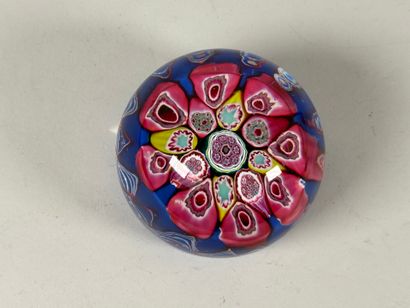 Sulfide paperweight ball in colored glass...