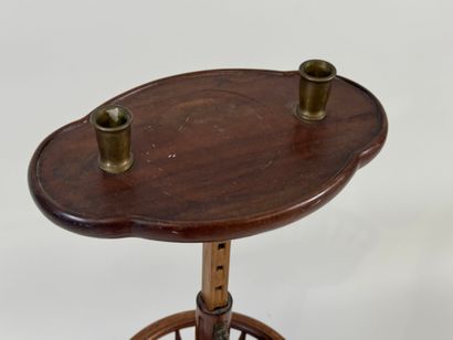 Small mahogany tripod pocket cabinet with...