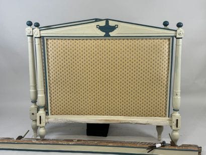 Moulded and lacquered wood bed decorated...