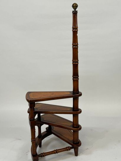 Small wooden staircase with four steps and...