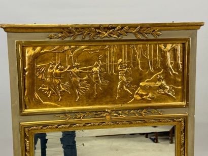 Trumeau in molded, carved and lacquered wood,...