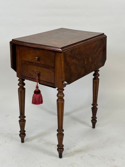 Small wood and veneer side table opening...