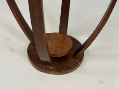 Guéridon circulaire en bois et placage de...