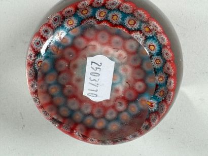 Sulfide paperweight ball in colored glass...