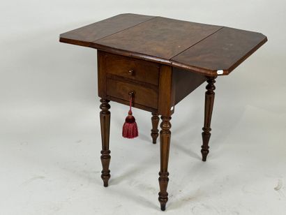 Small wood and veneer side table opening...