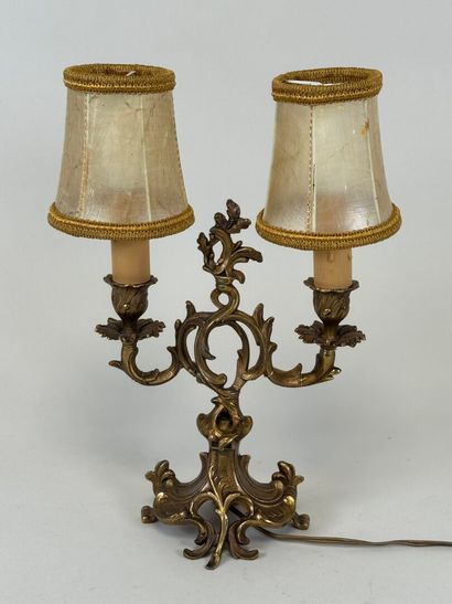 Regula two-arm lamp with gilded patina and...
