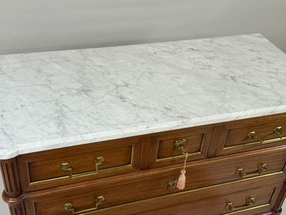 Molded wood chest of drawers opening with...