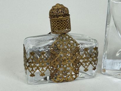 Small inkwell in regula and chased brass...