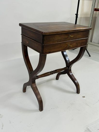Woodworker opening with a drawer and a flap,...