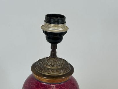 Polychrome ceramic lamp base decorated with...