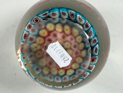 Sulfide paperweight ball in colored glass...