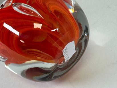 Boule sulfure presse-papier en verre coloré...