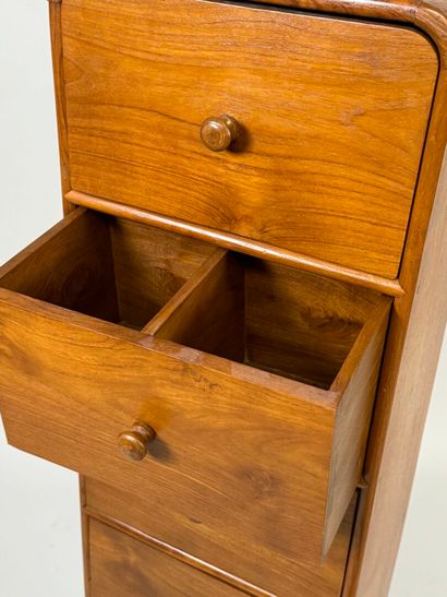 Small stained wood chiffonier opening with...