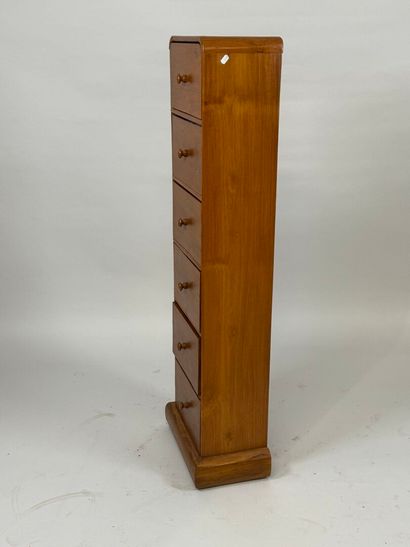 Small stained wood chiffonier opening with...