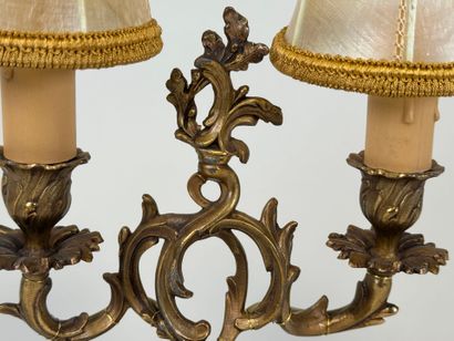 Regula two-arm lamp with gilded patina and...