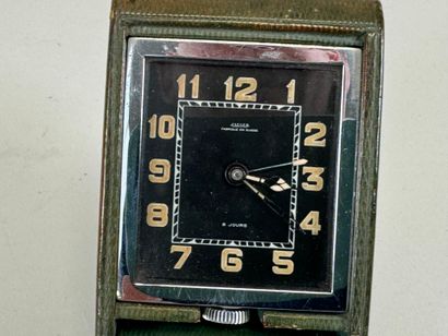 JAEGER.
Small travel alarm clock in green...