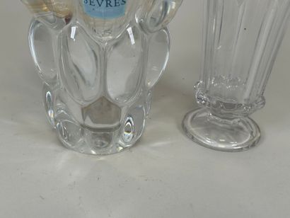 SEVRES, France.
Crystal vase with gadroon...
