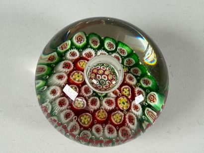Sulfide paperweight ball in colored glass...