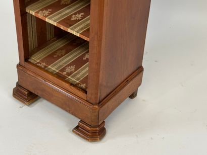 Bedside table with a niche and a wooden shelf,...
