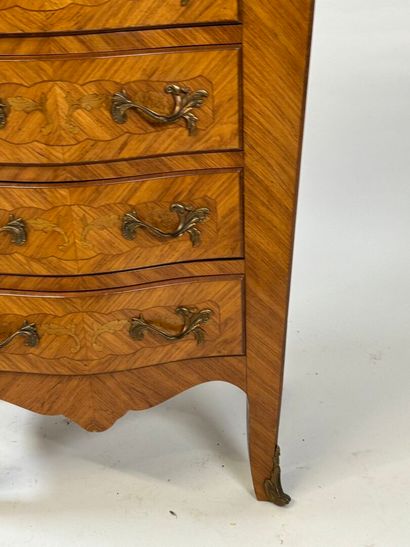 Wood and veneer chiffonier opening with five...