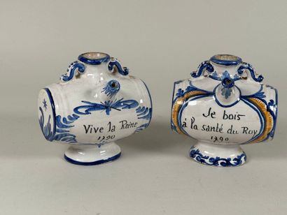 Two polychrome ceramic pourers marked 