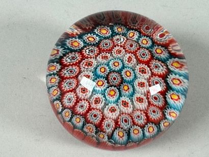 Sulfide paperweight ball in colored glass...