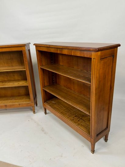 Pair of small molded cherrywood bibus bookcases...