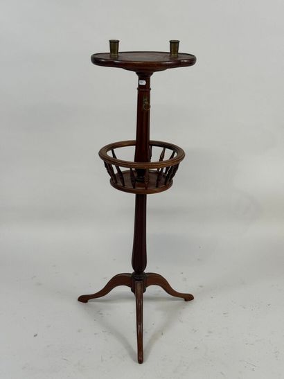 Small mahogany tripod pocket cabinet with...