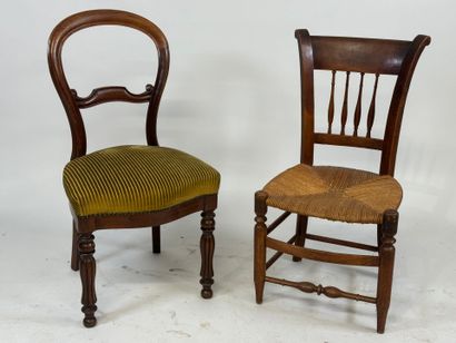 Lot de deux chaises dont une Louis-Philippe...