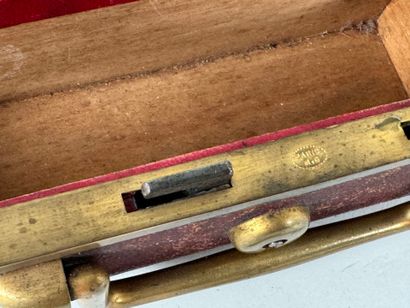 M. G. PARIS.
Leather and bronze sewing box,...