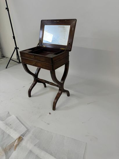 Woodworker opening with a drawer and a flap,...