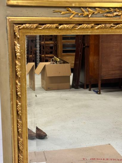 Trumeau in molded, carved and lacquered wood,...