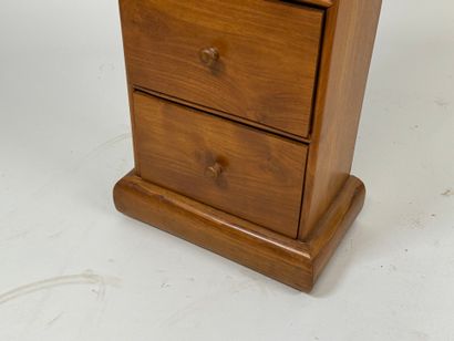Small stained wood chiffonier opening with...